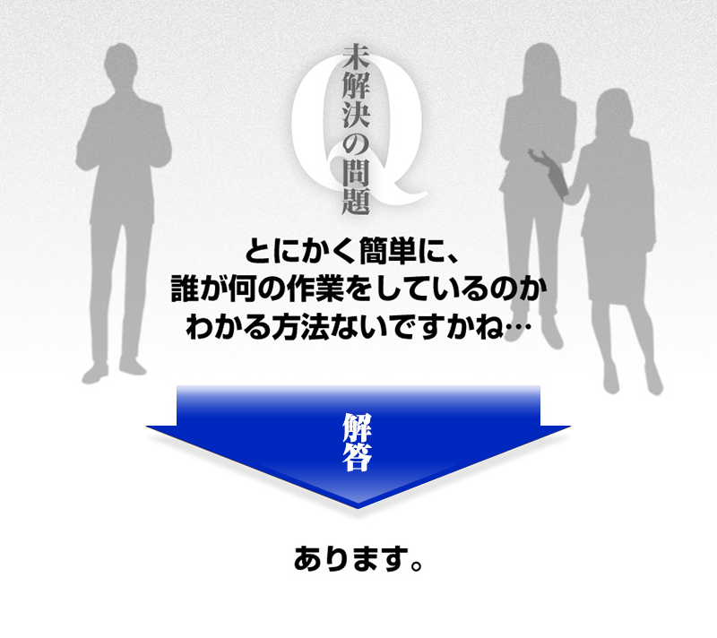 とにかく簡単に、誰が何の作業をしているのかわかる方法ないですかね… 解答 あります。